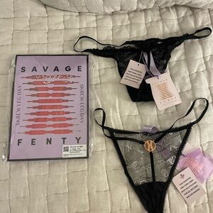 Savage X Fenty Black Sheer Panty Set